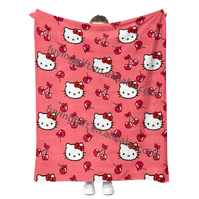 Low MOQ Customized Printing Cartoon Flannel Fleece Blanket Gifts Travel Throw Towel Blankets