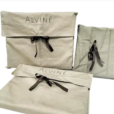 Custom High-quality Herringbone Cotton Envelope Packaging Dust Bag Soft Twill Canvas Linen Envelope Pouch With Flap