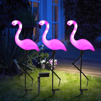 LED Solar Powered Flamingo Decorative Light Outdoor Lighting Landscape Lighting Ground-Mounted Automatic On/Off