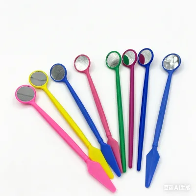 High Quality One Time Use Colorful Plastic Dental Mirror Disposable Intraoral Oral Mirror
