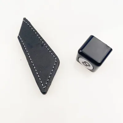 Magnetic Genuine Leather Pants Bag with Chocolate Cap Angle Clip for Pool Sports