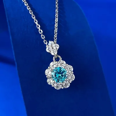 Exquisite Fashion Flower Necklace Pendant Women S925 Silver Flower Shape Clavicle Chain 40+5cm