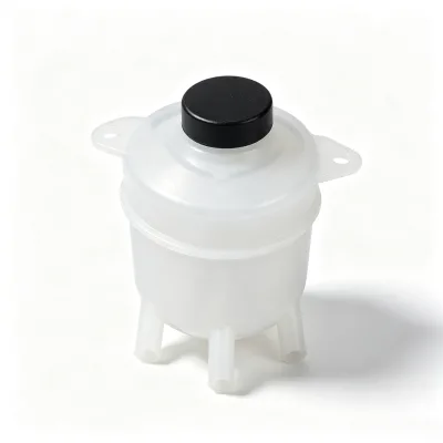 Transparent Power Steering Oil Reservoir Brass Oil Outlet Anti-leak Steering Fluid Tank for Bus Heavy Truck Chassis Spares