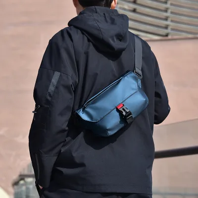 Trendy PU Portable Chest Bag Crossbody Waist Pack for Men Versatile Phone High-Capacity Single-Shoulder Waterproof Shoulder Bag