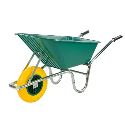 Versatile 100L Limex PP Poly Wheelbarrow with Galvanized Steel Frame Heavy Duty PU Wheel and Plastic Tray Carrying Tool
