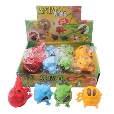 Hot Sale Unisex Dinosaur Stress Ball TPR for Squishy Toy Wholesale Anti-Stress Bead Gel Squeeze Unusual Animal 1180515-3 Plastic