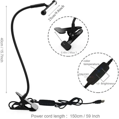 Flexible Modern Desk Lamp 3 Color Temperature Dimmable Table Lamp Led Desk Lamp for Home or Office