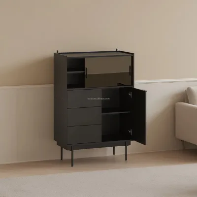 Modern Minimalist Nordic Vintage Wood Sideboard for Kitchen Dining and Living Room Home Furniture