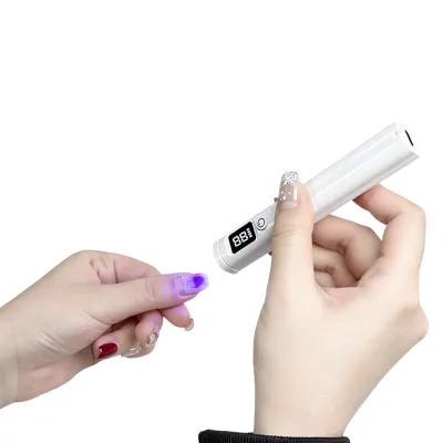 Factory Direct Quick-Dry Rechargeable Mini Hand-held Nail Art LED Lamp Dryer with 360° Rotating Multi-Function Display Screen