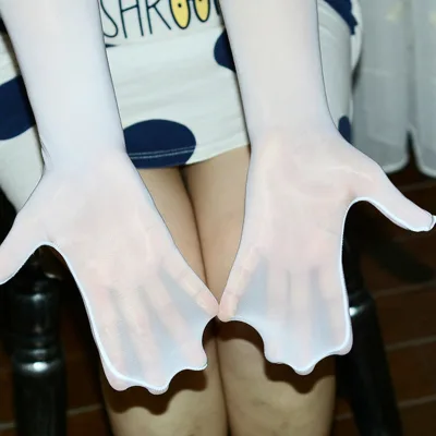 Ultra-Thin Glossy Split Finger Bridal Gloves See-Through Unisex Sleeves with Elbow Style Wholesale for Bride and Girl
