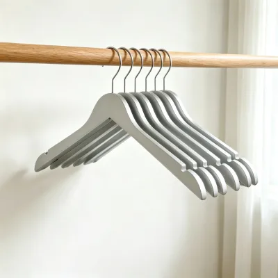 Wholesale Custom logo Silver Anti-slip Wooden Hangers Stand