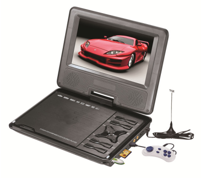Good Quality LED Back Light 9inch High Resolution DVD Portable DVD Player