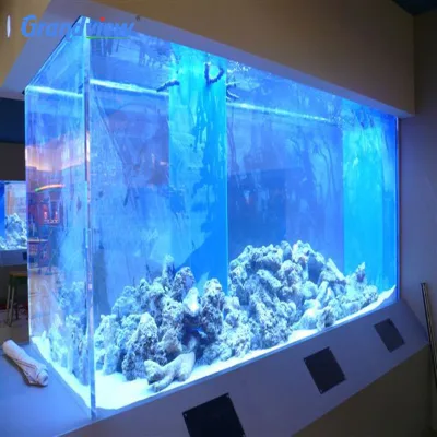 Acrylic Aquarium Fish Tank Plastic Lucite Sheet Elegant Large Eco-Friendly Customizable Size 13-Year Warranty High Diaphaneity