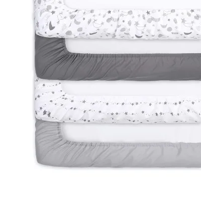 High Air-Permeable Simple Style Custom Printing Soft Anti Dust Mite Skin-friendly Bedding Cotton Fitted Bed Baby Crib Sheet