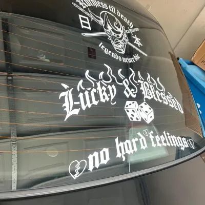 High Quality Decal for Automotive Die Cut Reflective White Vinyl Decal No Background for Car Rear Windshield