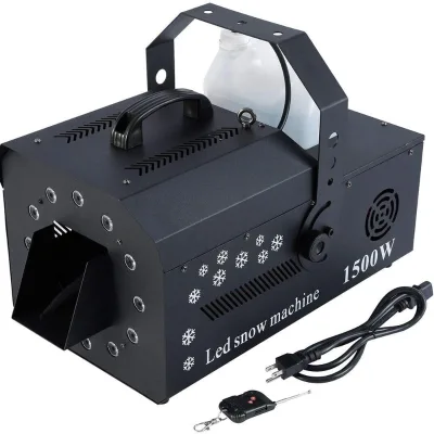 1500W Wireless Snow Machine for the Christmas Party Activities 12 RGB LED Snow Maker Machine Chinese Factorie