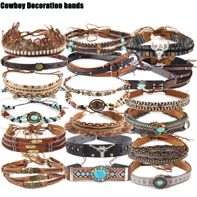 Hat Accessories Bull Belt Men Women Hat Straw Cowboy Fedora Accessories Belt Buckle Outdoor Decor Fashion
