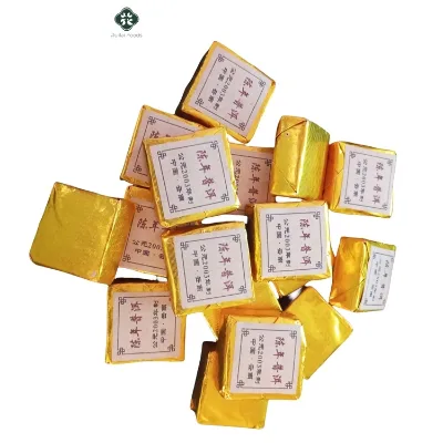 China Hot Selling Golden Square Pure Puer Tea Cake Health and Slimming Fermented Pu'er Tea Cake