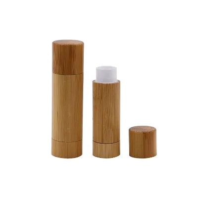 Honey 5g Lip Balm Container Tube Eco Friendly Cosmetic Packaging Cosmetic Jar BEST-B27006A Eco Friendly Real Bamboo 100% Natural