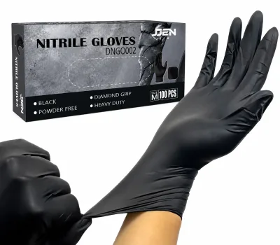 Professional Industrial Manufacturer Disposable Gloves Food Use Black Vinyl Gloves