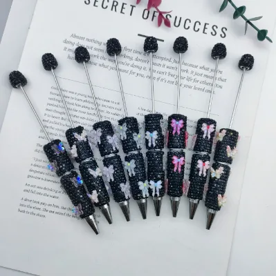 Rhinestone Heavy Industry bowknot Series Full Diamond Beaded Pen DIY Beaded Pen Pvc Focal Beads