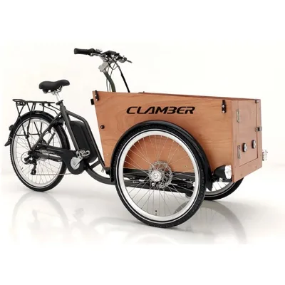 CLAMBER 24\" & 26\" Wheel Cargo Tricycle with Reflective Line 250W Motor Power 36V Lithium Battery Steel Frame Disc Brake System