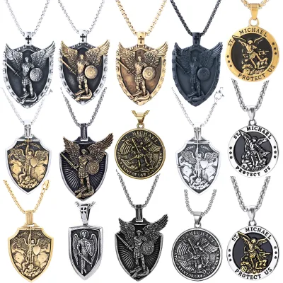 WOWEI Hip-hop Trendy and Cool European and American Style Personalized Saint Michael Angel