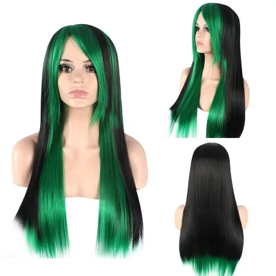 Fashion Side Split European Wigs Color Straight Hair Bleach Bangs Straight Hair Headgear