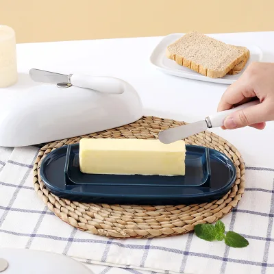 Ceramic Butter Container with  Magnetic Butter Dish with Knife