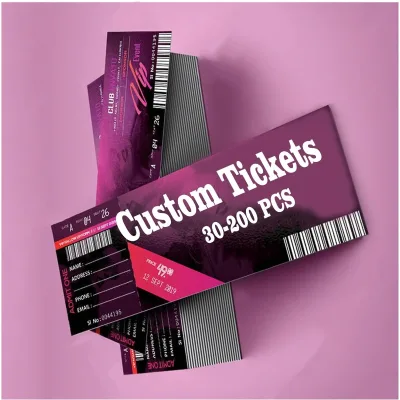 Custom Tickets for Events,Personalized Raffle Tickets with Tear-Away Stubs Single Printing Options,Upload Your Design