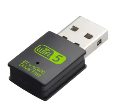 2 in 1 USB WiFi Adapter 600Mbps Dual Band 5.8Ghz Wireless Network Card 600M WiFi Dongle Receiver BT5.0 for PC Laptop