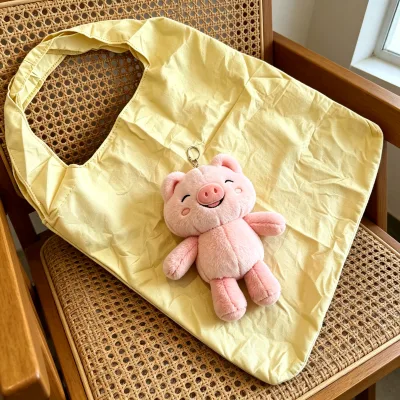 Cute Animal Plush Decor Foldable Eco Shopping Bag Portable Reusable Daily Shopping Outdoor Travel Kawaii Portable Plush Toy