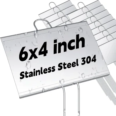 6x4 Inch Waterproof 304 Stainless Steel Plant Label Durable Metal Garden Marker for Plant Identification