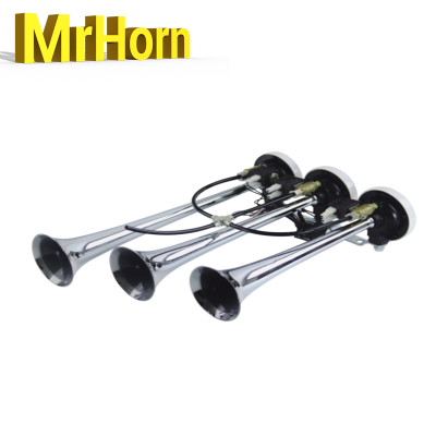 Three Roots Trumpet Chrome Air Pressure Horn ,Truck Horn,Auto Parts