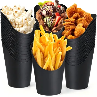 Manufacturer Supply Multiple Size Waffle Cups Snack Container Disposable French Fries Cup for Fast Food Store
