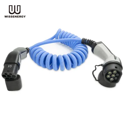 WISSENERGY Factory New Energy Fast Level 2 IP67 7.7KW 5M Single Phase Type 1 SAE J1772 32A Pile EV Charging Cable