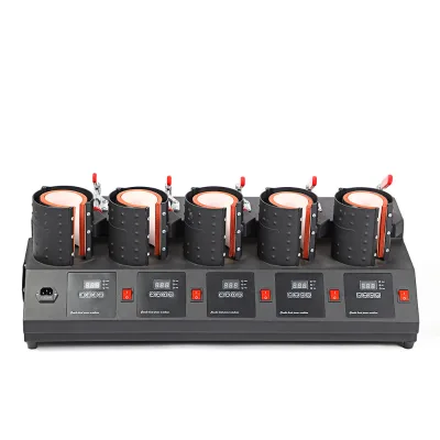 Five Stations Cup Heat Press Manual Mug Transfer Printing