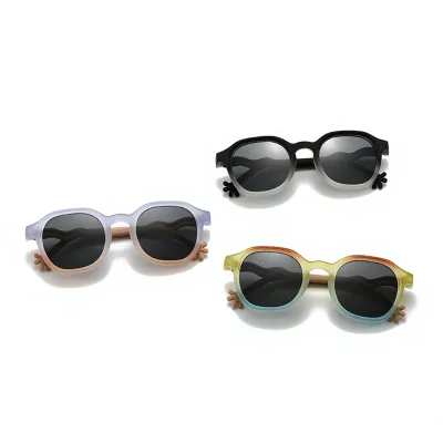 Trendy Unisex Kids' Round Sunglasses Full Frame UV400 Polarized Soft Rubber Non-Slip Design for Outdoor Sports & Cycling 1187