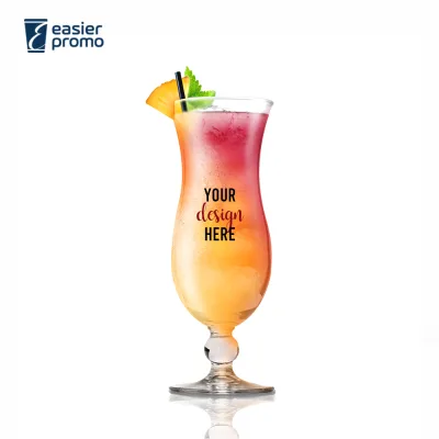 Modern 15oz Tall Hurricane Cocktail Glass for Tropical Drinks and Bar Use