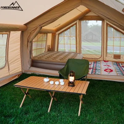 Factory Supply Waterproof Glamping Air Pump Tent With UV Protection Portable Cotton Fabric for Adults Outdoor Camping Travel