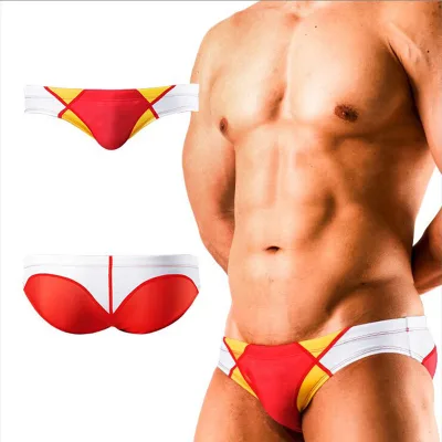 Wildness Men's Sexy and Stylish Patchwork Briefs: Japanese-Style Runway Beach Swim Trunks