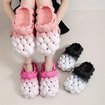 Cloud Cushion Thick Sole Spa Non-slip Stress Funny Massage Tie Dye Youth Bubble Slides Slippers for Women Men