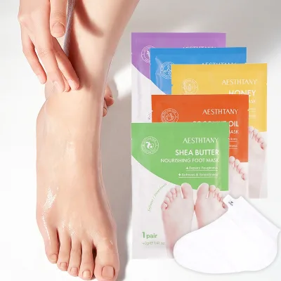 AESTHTANY Foot Mask 40g Multi Natural Extract Nourishing Relieves Dry Lines Softens Old Excessive Dead Skin Cells for Feet Care