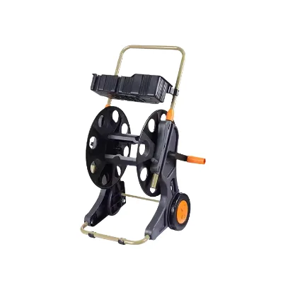 Wholesale High Quality Mobile Portable Two Wheels Adjustable Anti-UV Telescopic Handle Garden Water Hose Reel Cart
