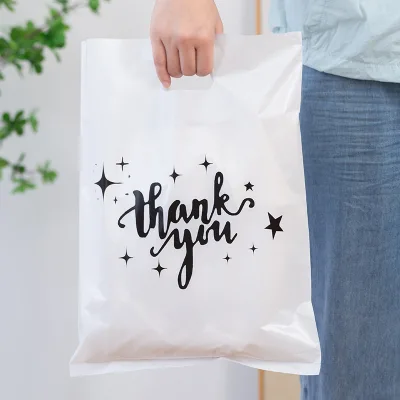Bags Die Cut Plastic Shopping Bags with Handles Thank You Gift Bags Plastic