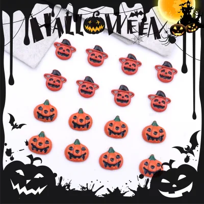 Hot Sale  Cute Halloween Pumpkin Nail Charms  DIY Holiday Craft Decoration Accessoriss Nail Rhinestone