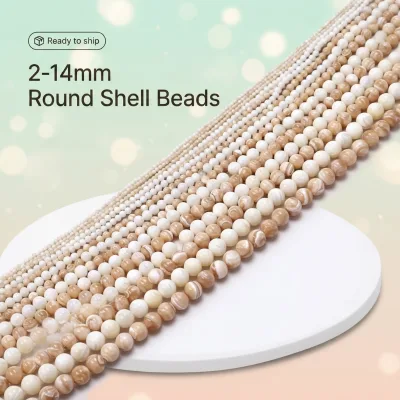 2-14mm Wholesale White Coffee Trochus Sea Shell Mother of Pearl Beads for Jewelry Making DIY Accessories