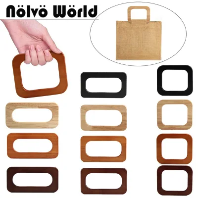 Handmade DIY Handicrafts Luggage Accessories Solid Wooden Top Handle Handbag Strap Square Handle Wooden Handle for Handbags