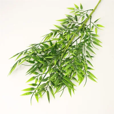 Hot Sale Simulation Natural Greenery Plastic Bamboo Leaf Indoor Outside Home Garden Decor Artificial Bamboo Leaves