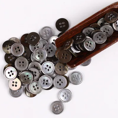 Mother of Pearl Buttons Garments Shirt Making 4 Hole Black MOP Natural Shell Buttons